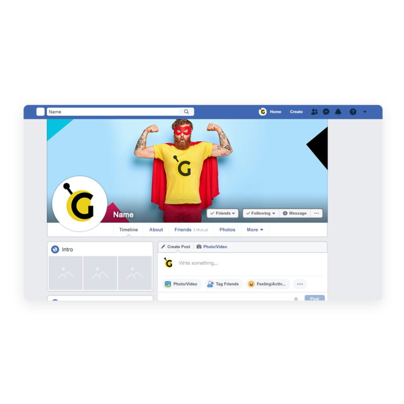 Projekt graficzny banera covera tła strony firmowej na Facebooka