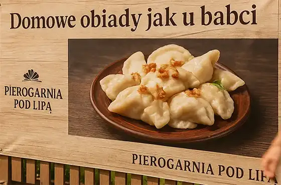 Baner reklamowy dla restauracji – smaczne wrażenie, jak zrobić taki projekt?
