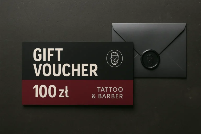 Projektowanie voucherów - Inspiracja Voucher Nowoczesny dla Barber Shopów