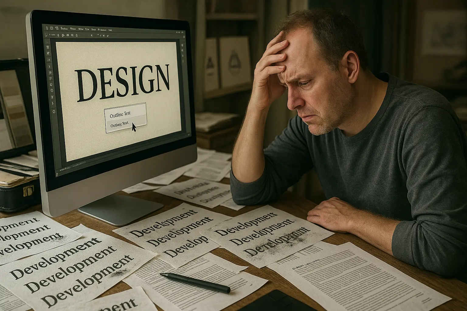 Grafik w chaosie: projekt, druki, frustracja.