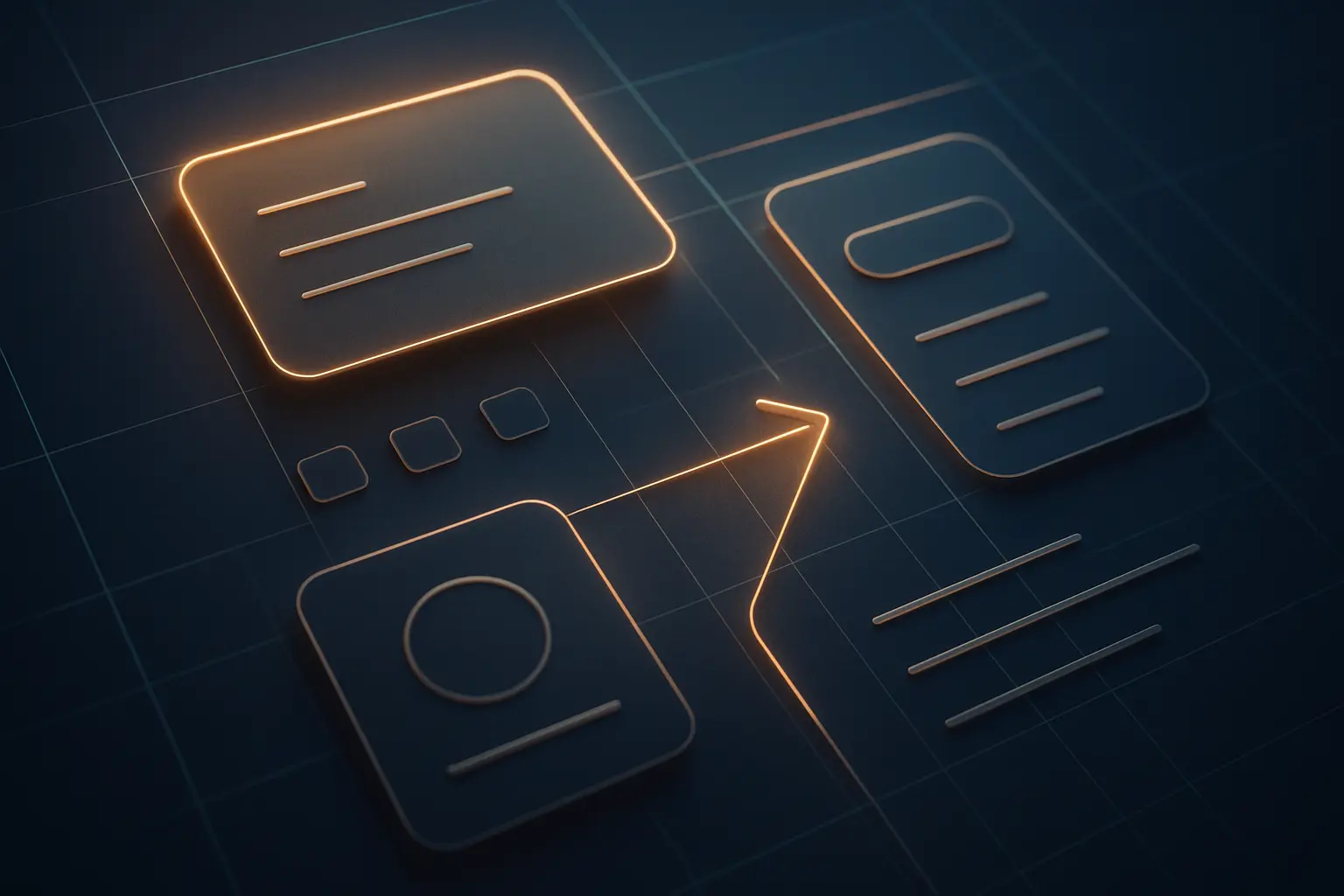 Abstrakcyjny interfejs użytkownika z podświetleniami.