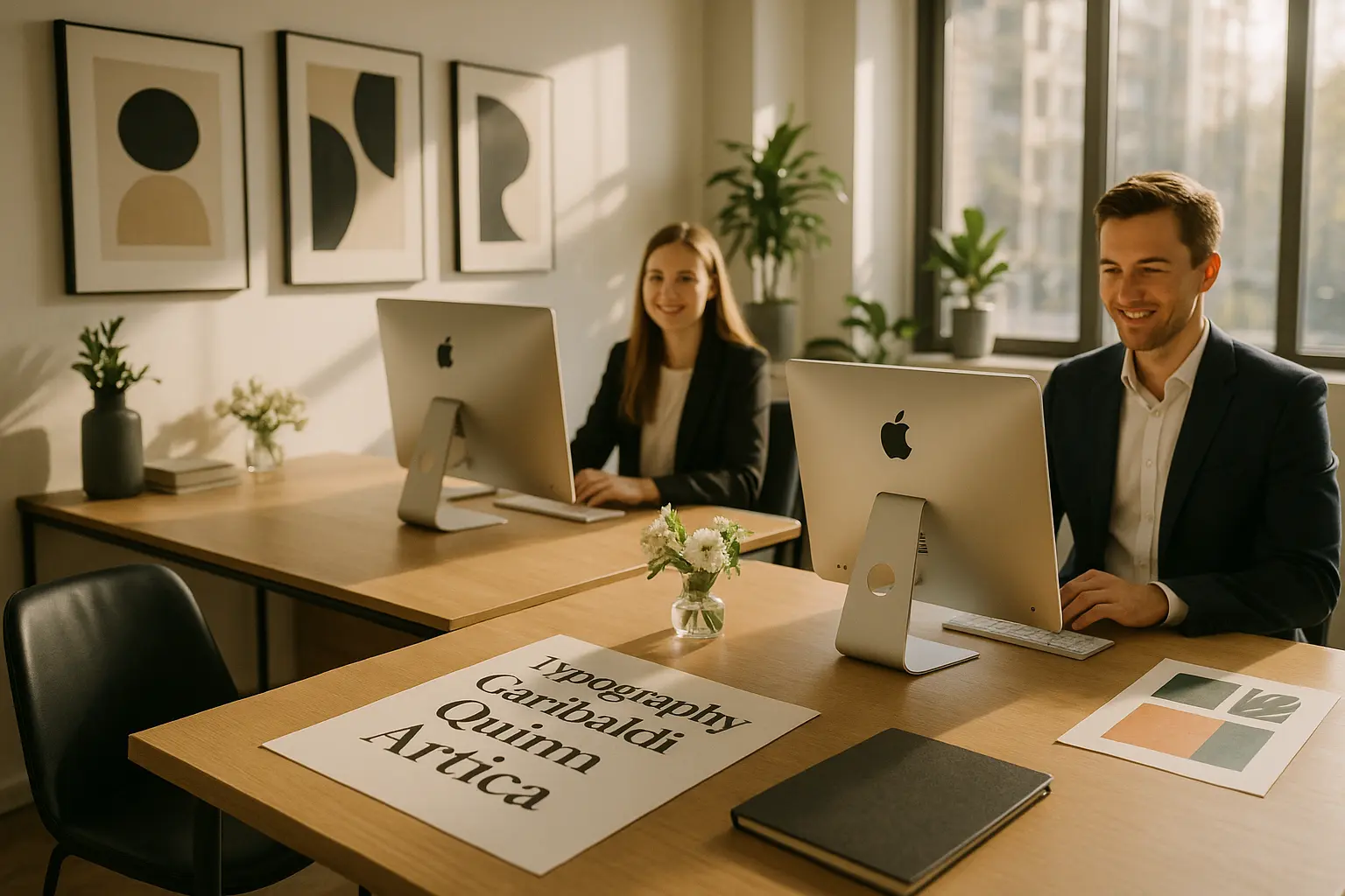 Nowoczesne biuro projektowe, stylowe wnętrze.