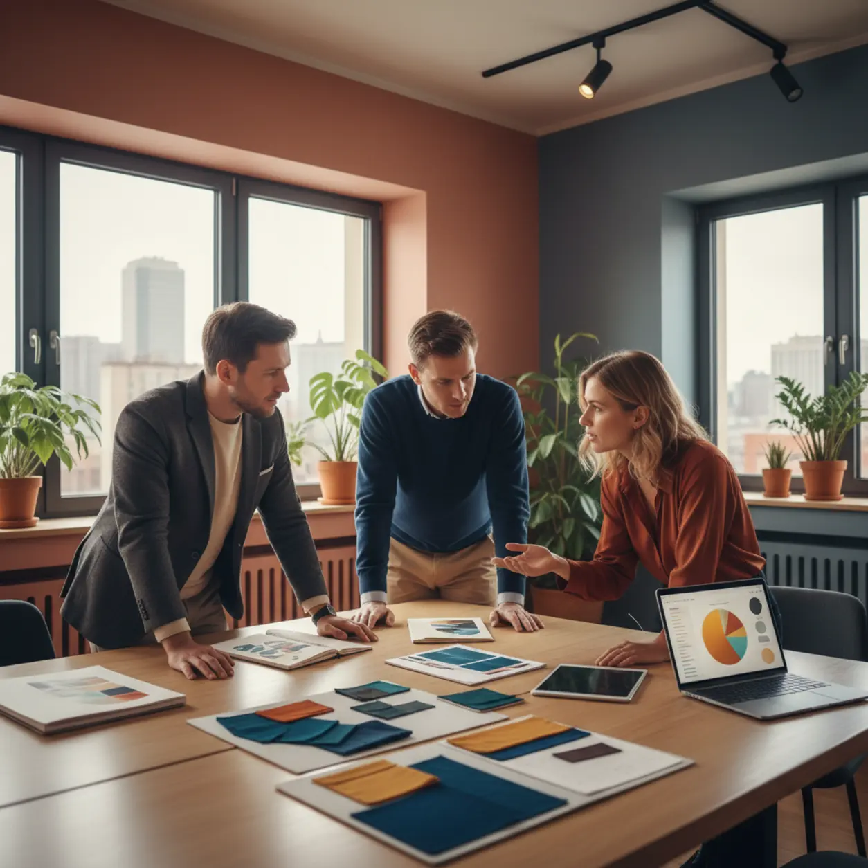 Współpraca w nowoczesnym biurze.