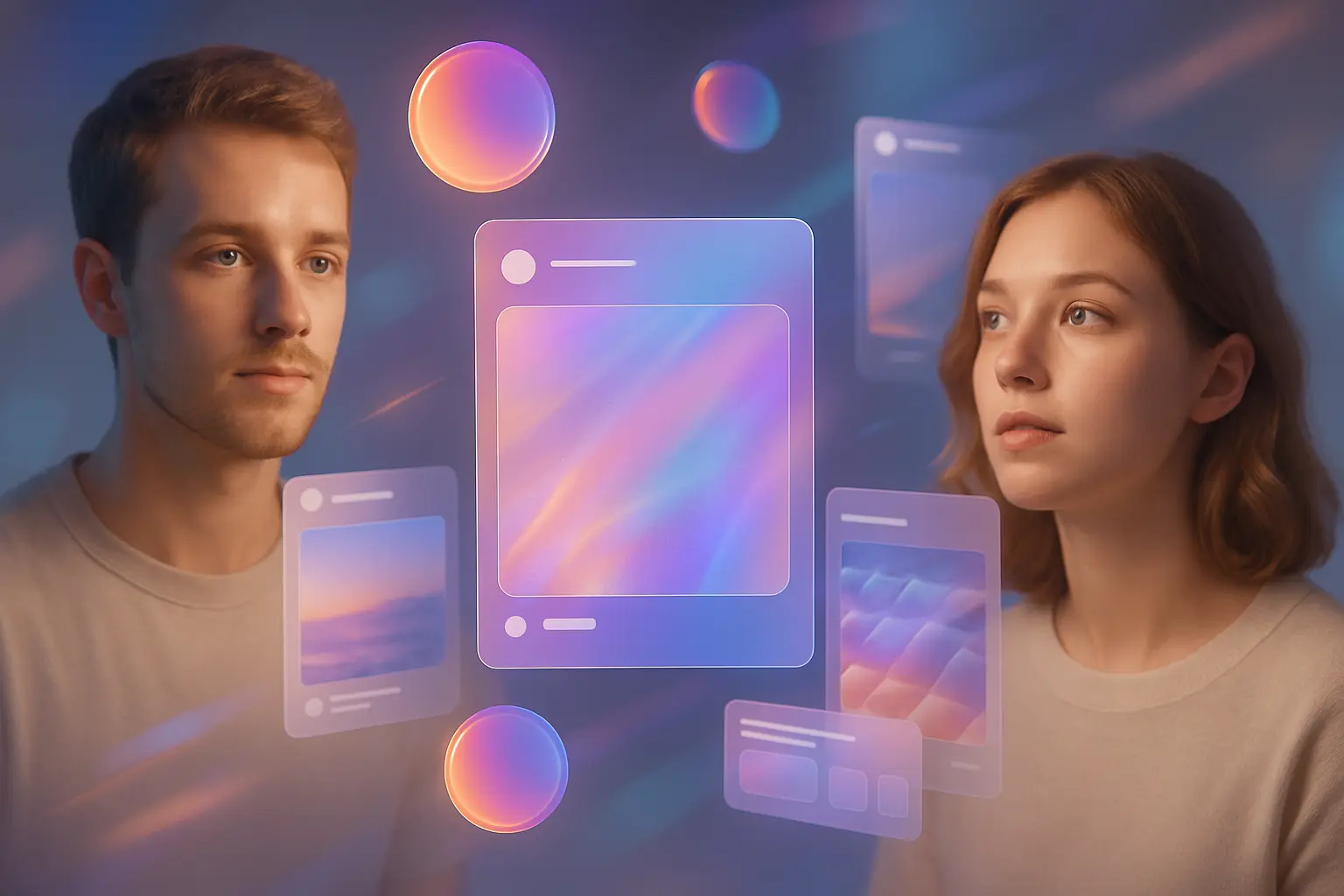 Abstrakcyjna wizja mediów społecznościowych.