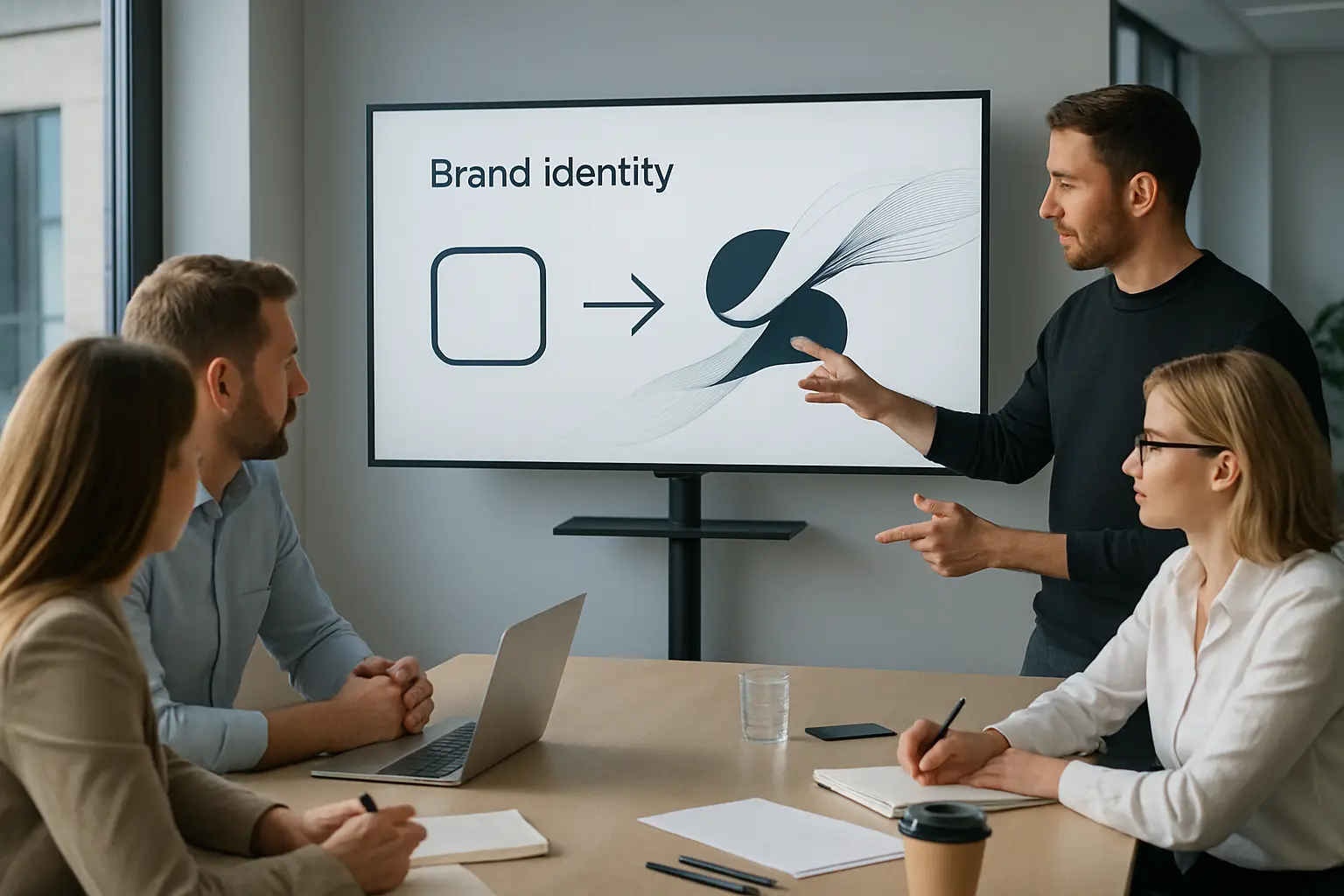 Nowoczesne biuro, brainstorming, innowacja.