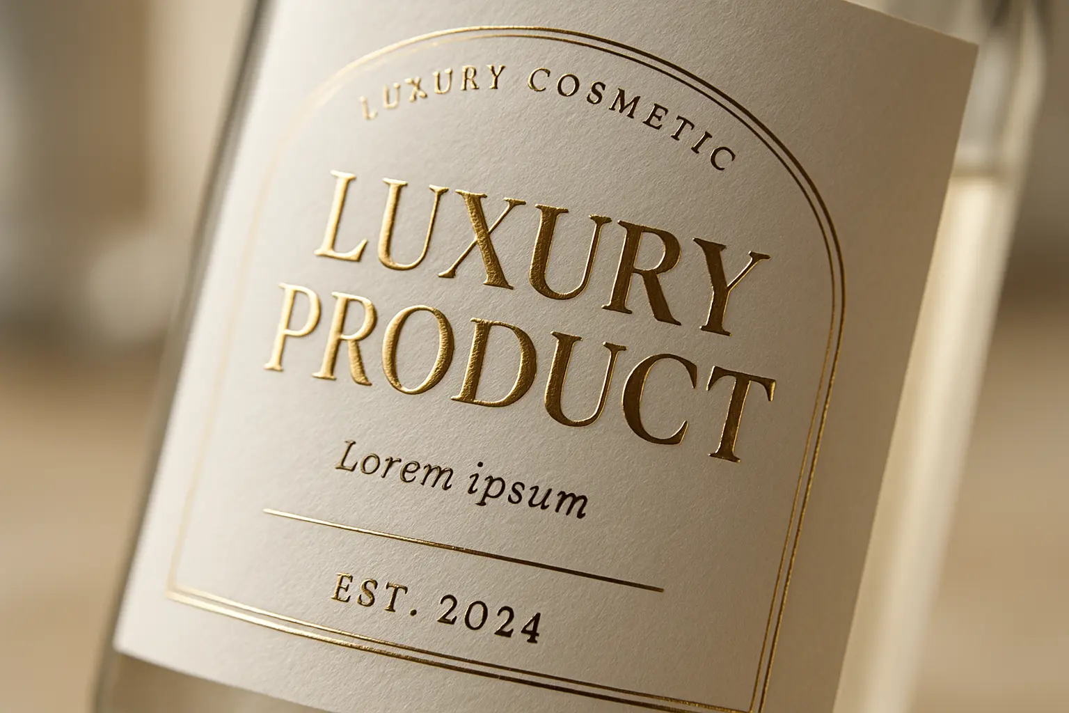 Elegancja etykiety luksusowych kosmetyków.