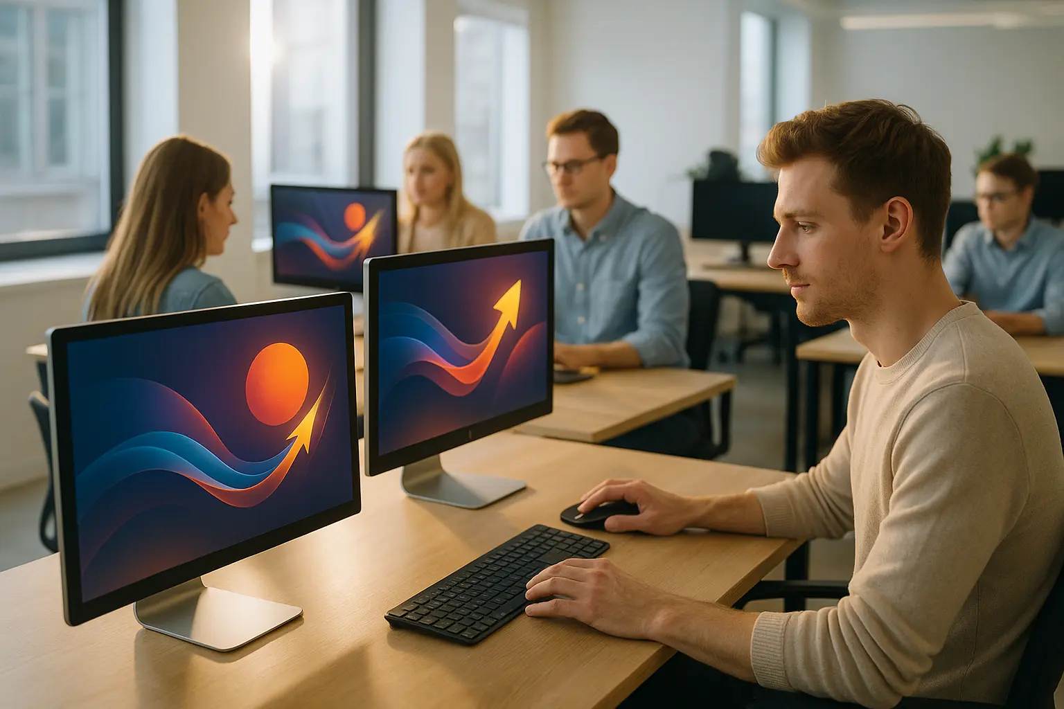 Nowoczesne biuro, kreatywni profesjonaliści.