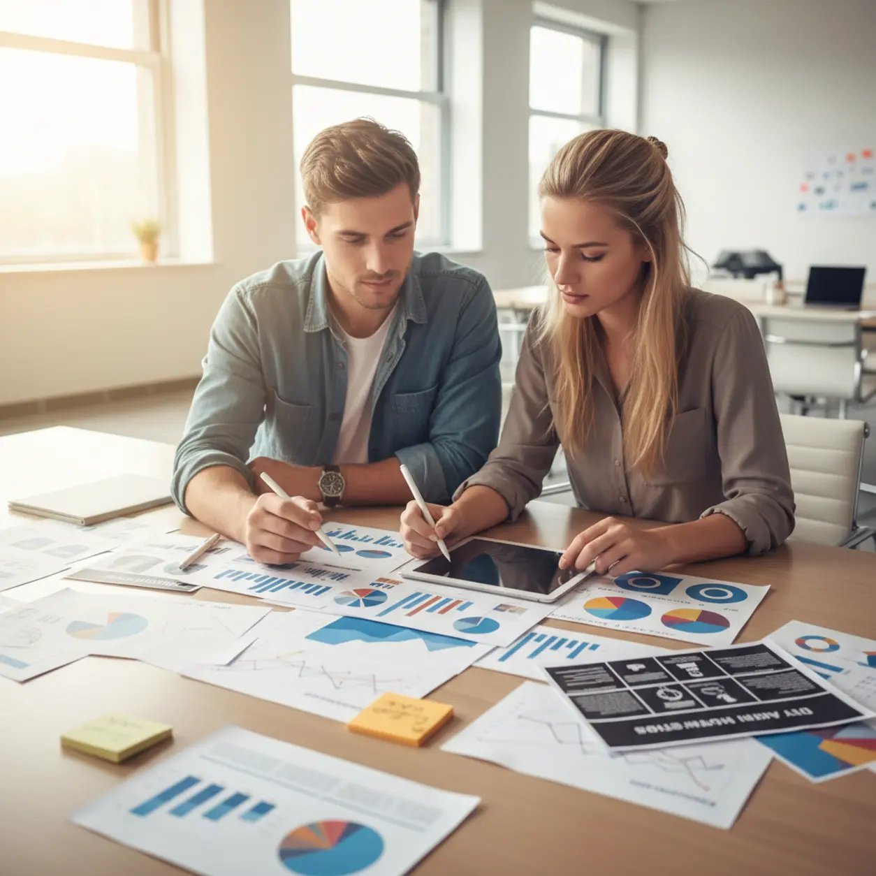 Dwoje strategów przy analizach danych.