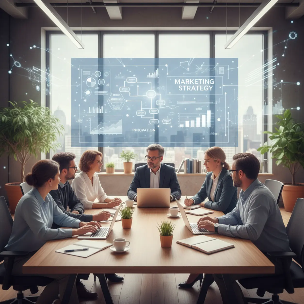 Grupa w biurze: burza mózgów