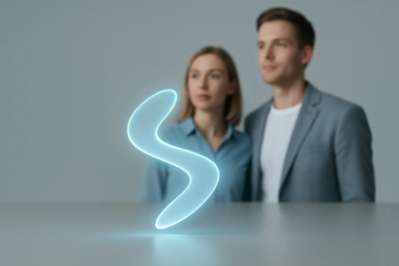 Abstrakcyjny, podświetlony kształt. Przyszłość marki.