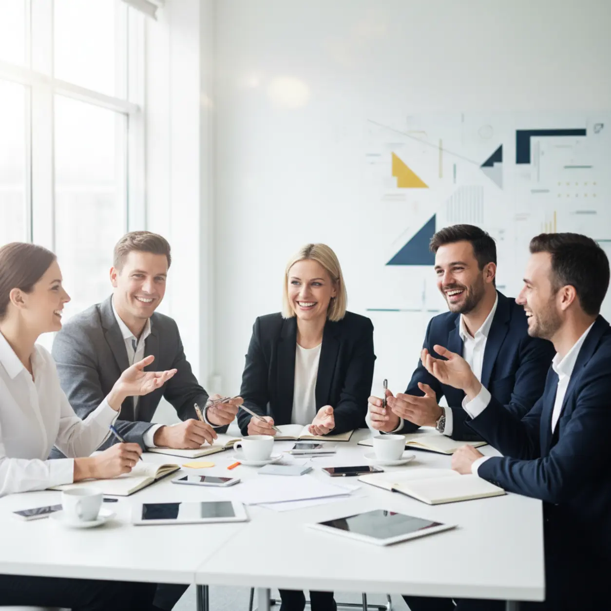 Grupa europejskich pracowników, kreatywne spotkanie.