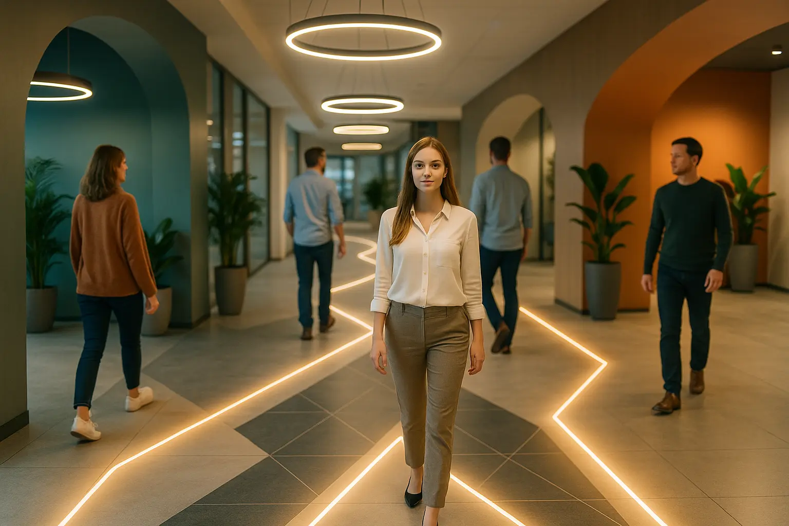 Nowoczesne biuro, intuicyjny przepływ, europejczycy.