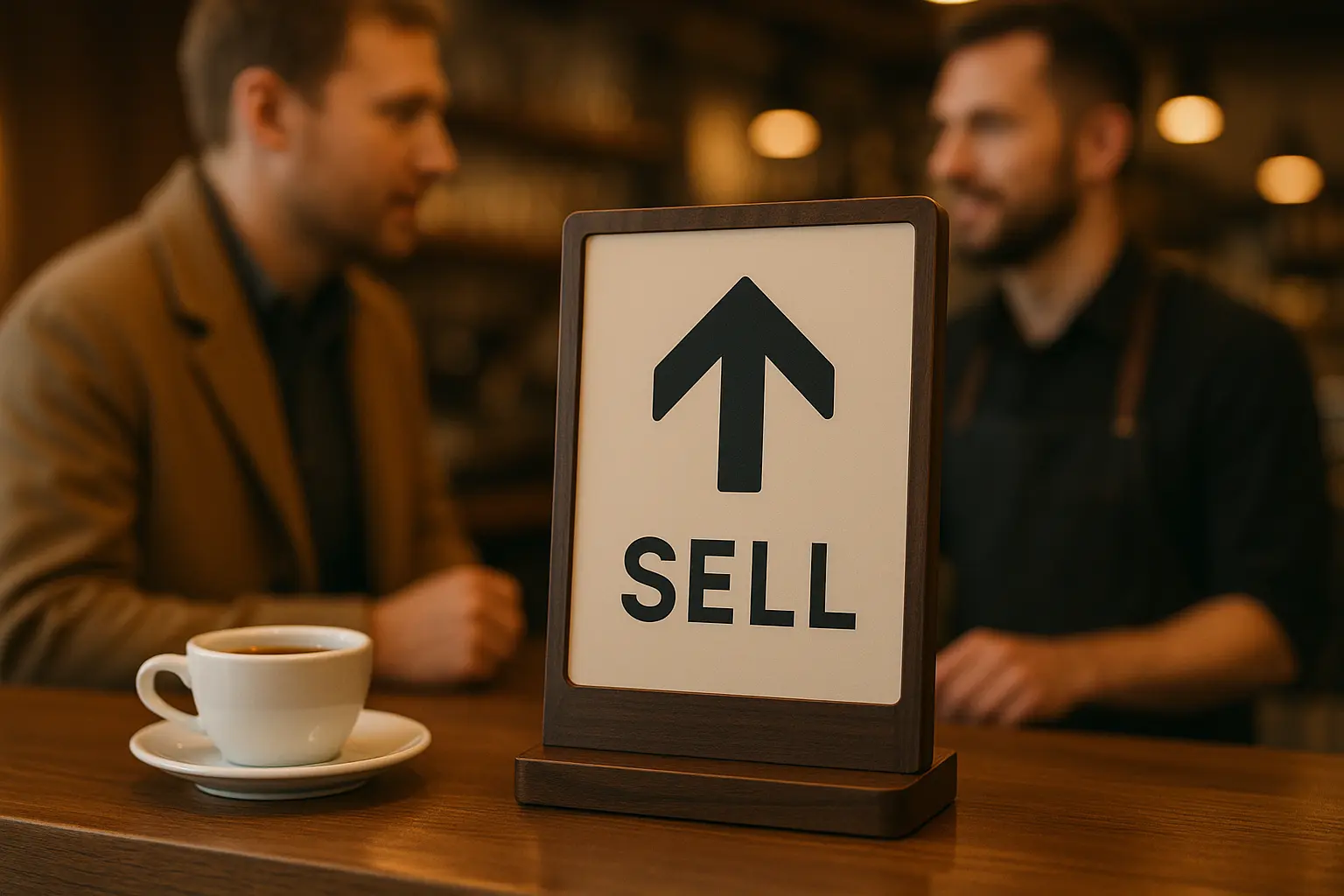 Stylowy stand reklamowy z kawą.