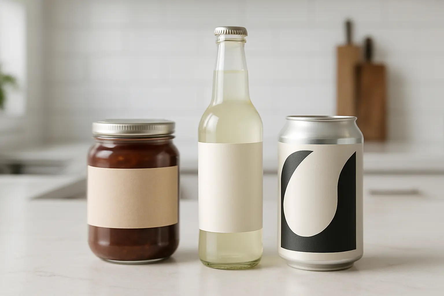 Nowoczesna kuchnia: opakowania produktów.