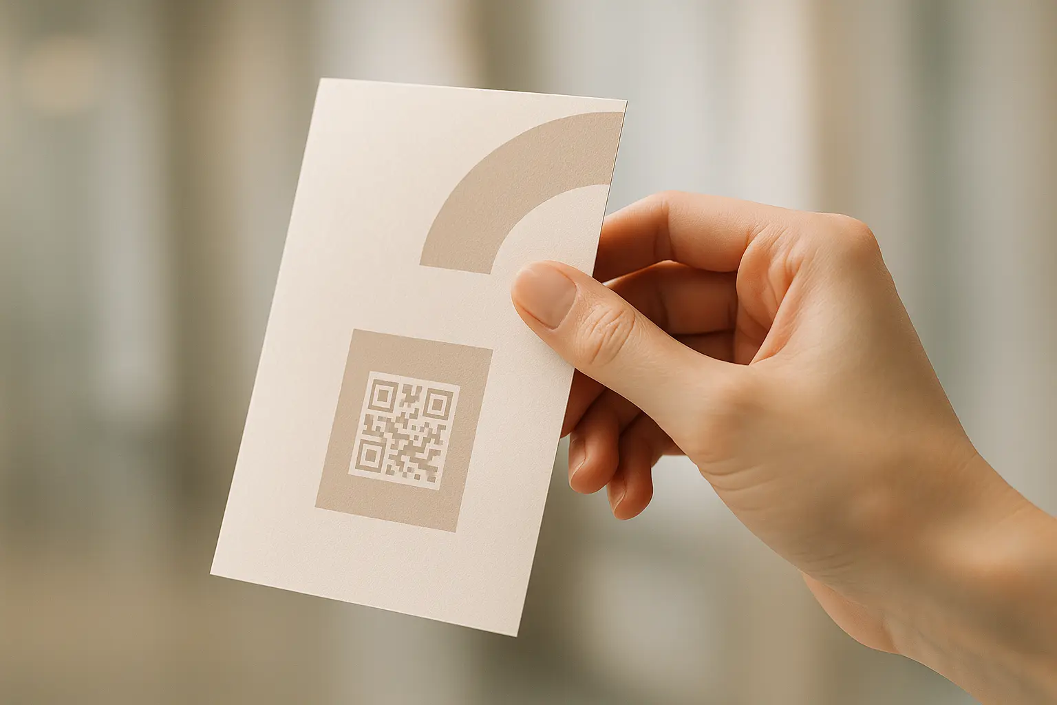 Dłoń składa ulotkę, subtelne światło.