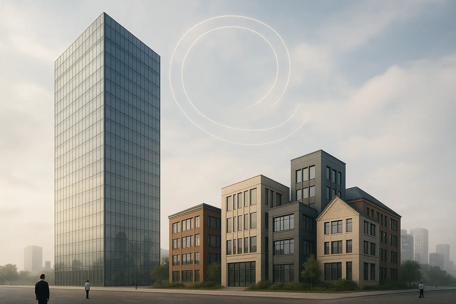 Nowoczesna architektura symbolizująca markę i submarki.