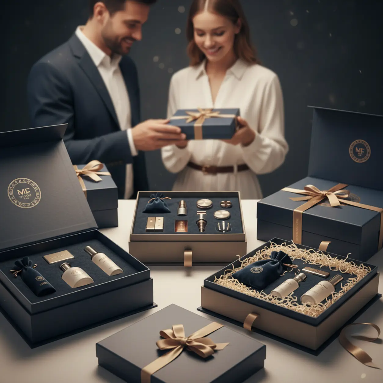 Eleganckie zestawy prezentowe, luksusowe opakowania.