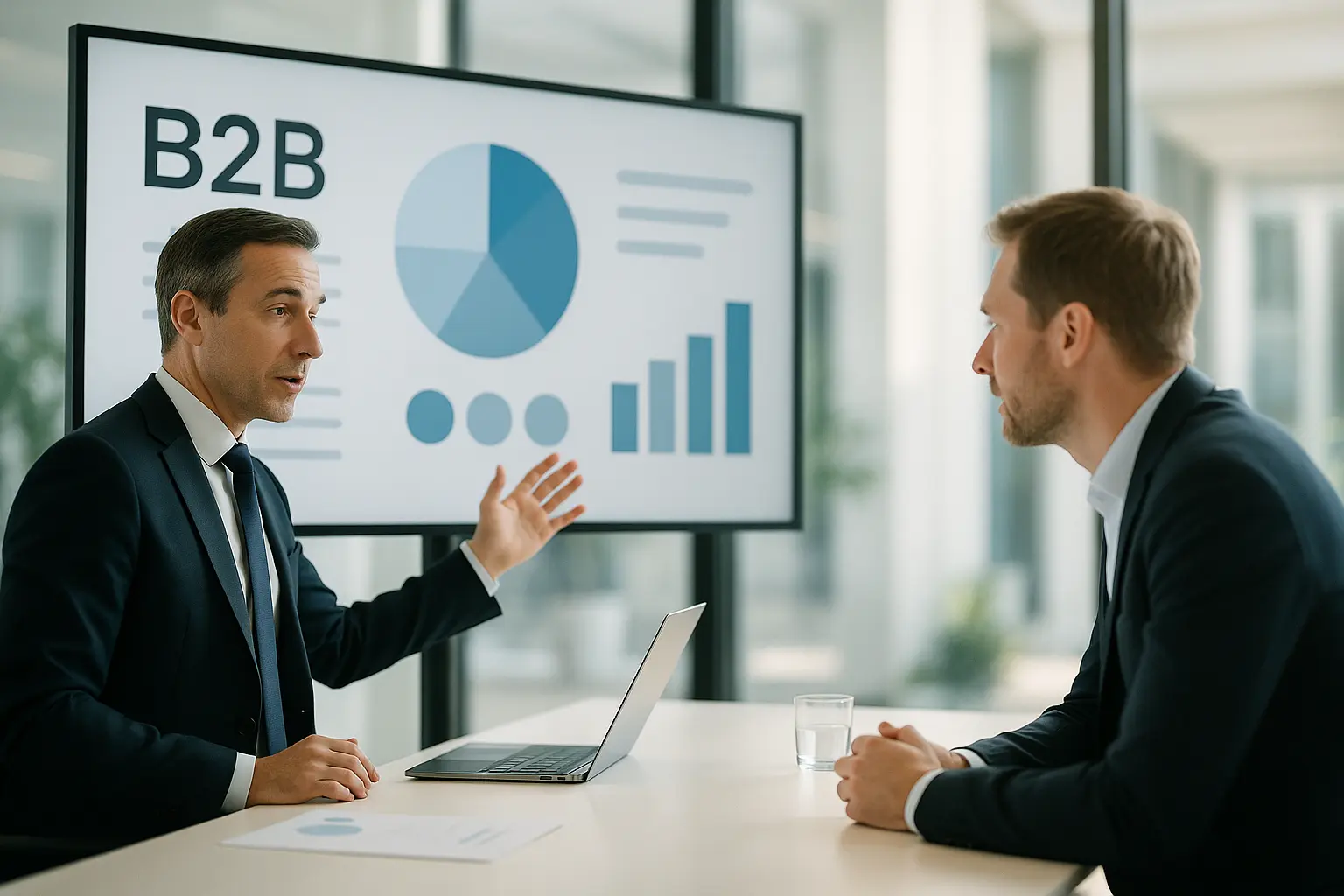 Biznesmeni na prezentacji B2B.