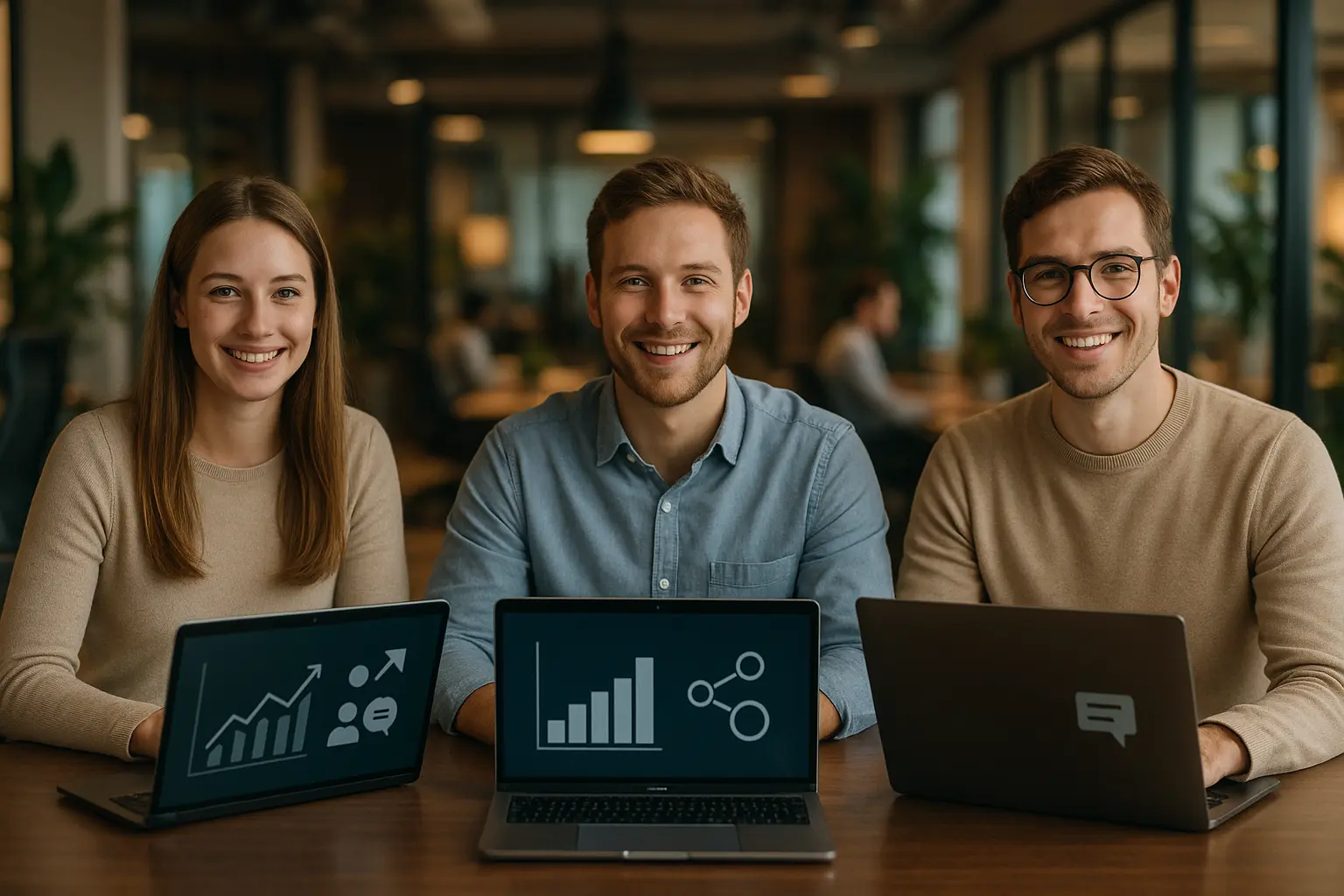 Ludzie pracujący w nowoczesnym biurze coworkingowym.