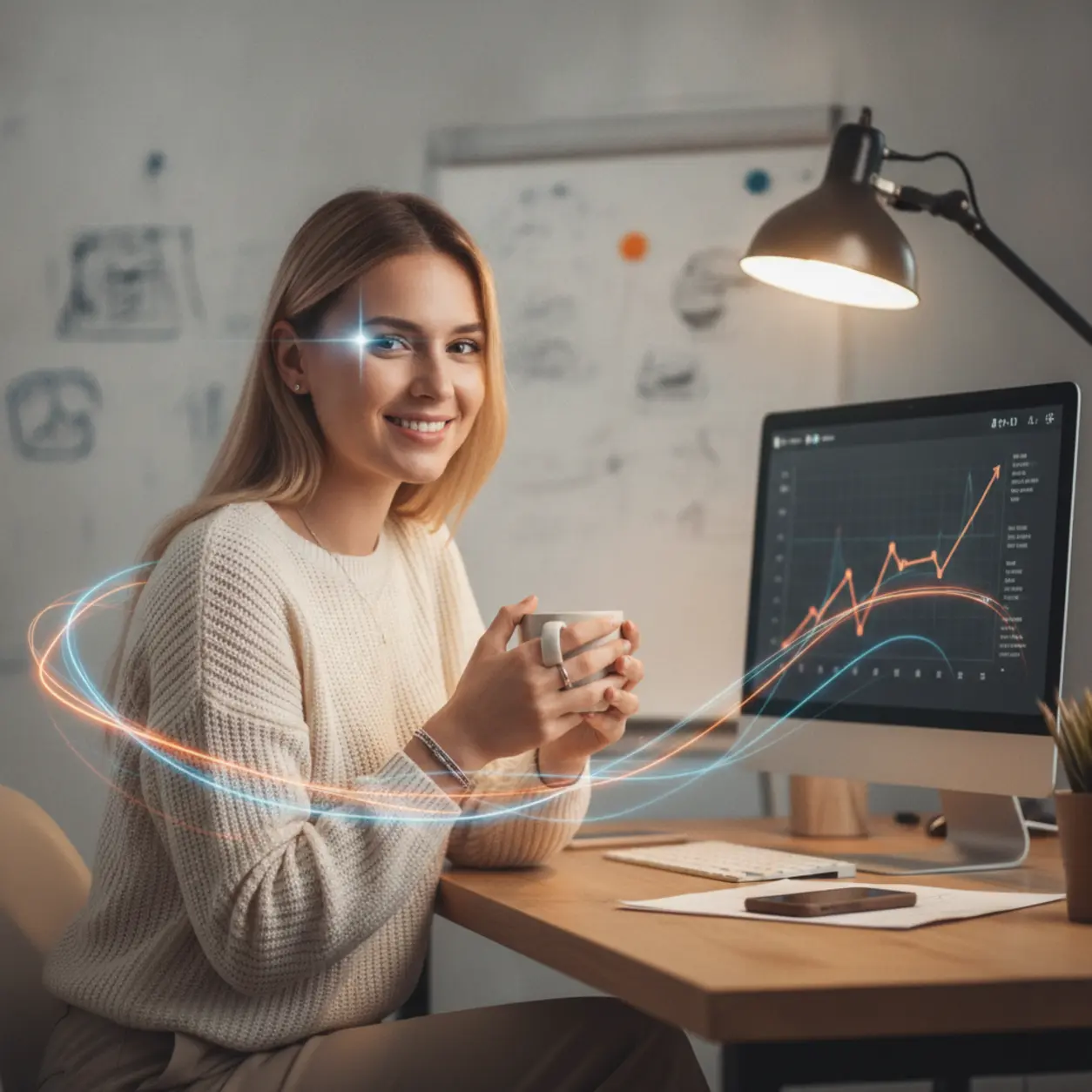 Kobieta projektantka tworząca content SEO