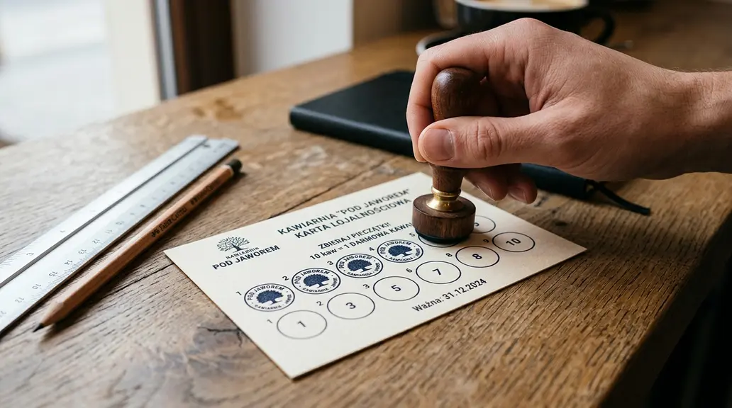 Karta lojalnościowa na pieczątki: jak zaprojektować pola, które naprawdę da się stemplować